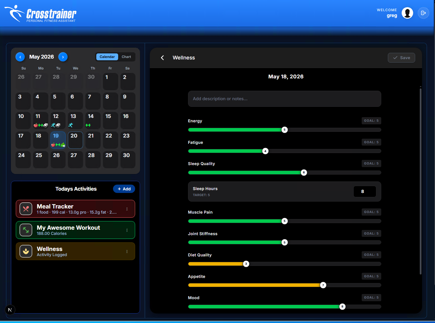 Coach Kleats Wellness Screen